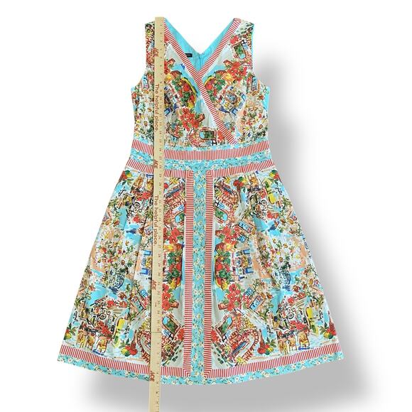 Talbots Italian Villa Bistro Sleeveless Midi Sun Dress Size 8 Resort, Casual - Picture 4 of 9